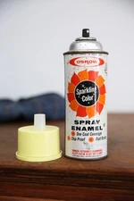 Vintage Osrow Sparkling Color Spray Paint Enamel Can Yellow w/ cap