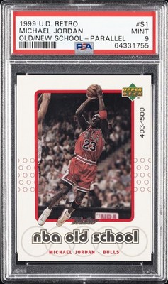 1999 UD RETRO OLD SCHOOL/NEW SCHOOL PARALLEL #S1 MICHAEL JORDAN 403/500 PSA 9