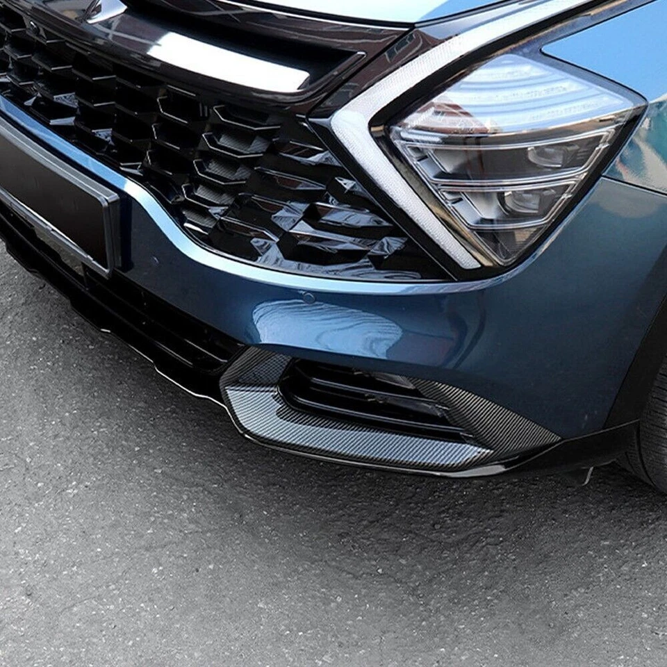 For Kia Sportage 2023-25 Carbon Fiber Front Bumper Grille Trim Fog Light Cover Foto 3 de 4
