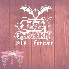 Ozzy Osbourne Memorial Decal Name with Bat Forever Option 2 - 5 sizes available