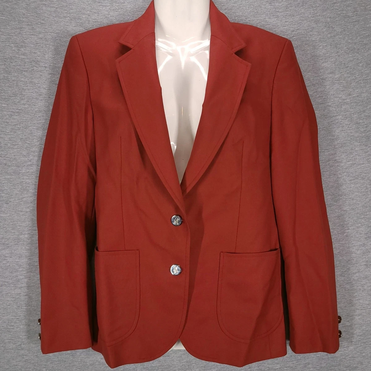 Blazer clásico vintage de Burberrys para mujer talla 6 rojo lana a medida