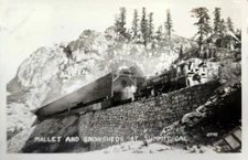 Donner Summit CA California Mallet Locomotive Engine RPPC Photo Postcard COPY