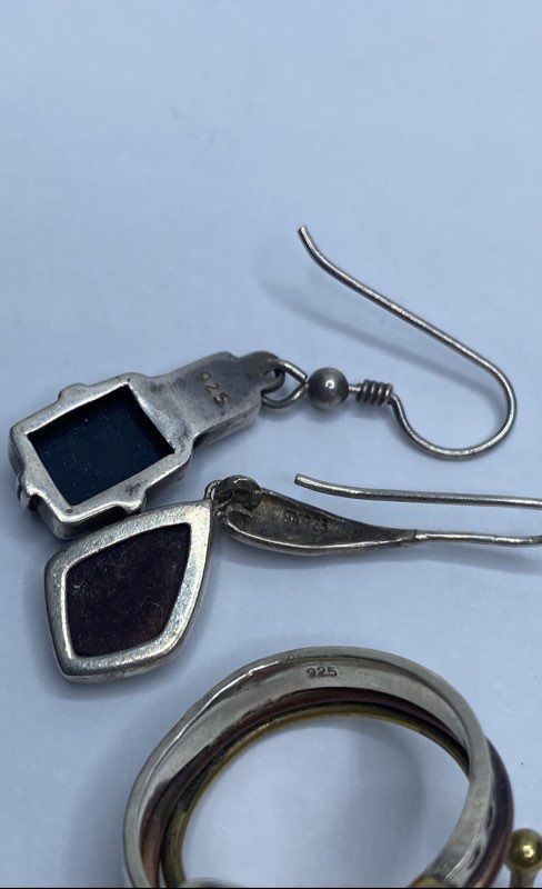 Sterling Silver Assorted Ring/Earrings Jewelry Bu… - image 11