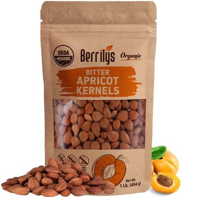 Organic Bitter Raw Apricot Kernel Premium Seeds 16oz Gluten Free Vegan USDA 1 lb