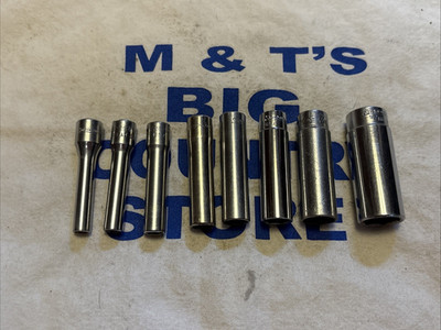 Snap-on Tools USA 1/4'' Drive 8pc SAE 6pt Deep Socket Set (3/16- 9/16) STM