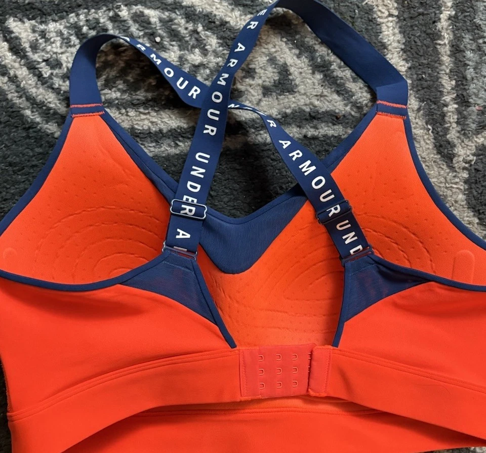 Sutiã Under Armour Feminino Infinity Estilo Alto # 1351994 Laranja e Azul XXL - Imagem 2 de 4