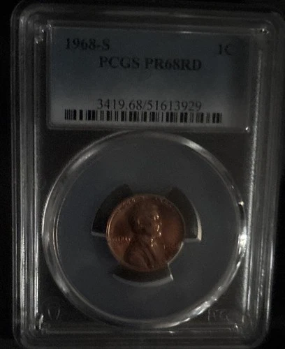 1968 S Lincoln Cent, Gem Proof, Pcgs Pr69rd