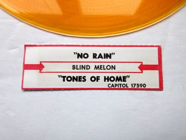 BLIND MELON - NO RAIN - ORANGE WAX 45 - WITH JUKEBOX LABEL - NM 45 RPM RECORD - Image 2 of 4