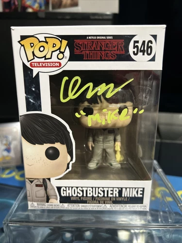 Stranger Things Ghostbuster Mike Funko Pop! #546 Signed Finn Wolfhard