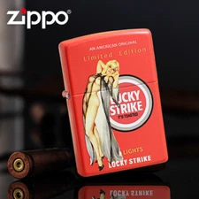 Orange Matte Lucky Strike Sexy Girl Limited Edition Zippo Lighter