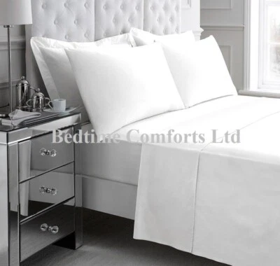 BEDTIME COMFORTS LTD 8Ft CAESAR BED SIZE FLAT SHEET Hotel Quality (132" X 112")