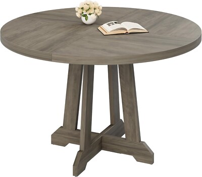 47'' Round Dining Table for 4-6 People Large Circle Table Rustic (No chairs)