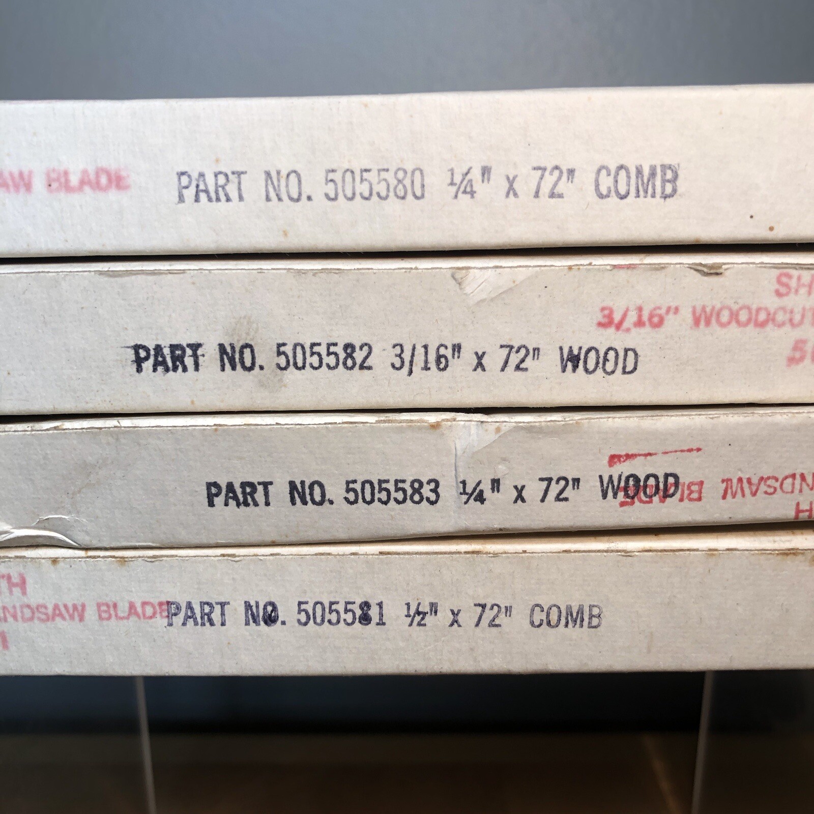 Lot of 4 NOS Shopsmith Bandsaw Blades 505580 505581 505582 505583