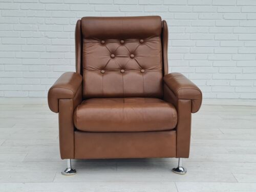 70s, Danish design, lounge chair, leather, original condition - Picture 2 of 12