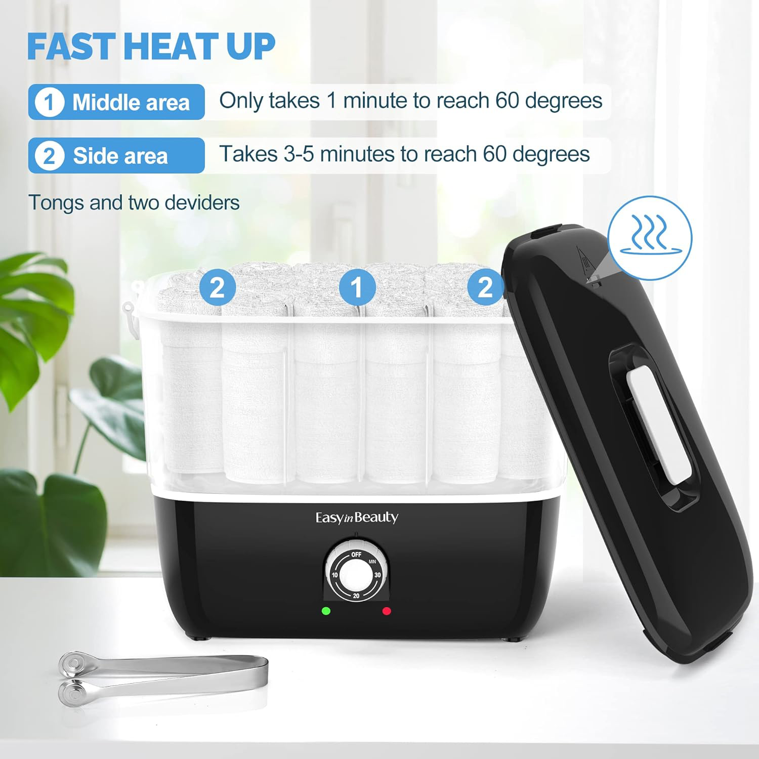 EasyinBeauty Hot Towel Warmer for Facials, Holds 16 Small Towels, 5L Portable in