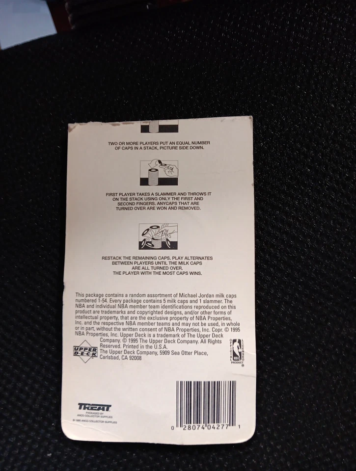 Michael Jordan Milk caps Pogs 1995 NBA Slammer Upper Deck - Image 2 of 2