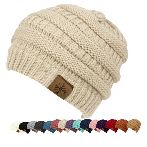 New Womens Knit Slouchy Beanie 