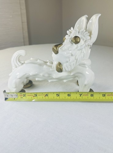 Original Kent Art Ware Porcelain Japan Dragon Dog Figurine 1930s Art Deco Yorkie - Picture 12 of 12