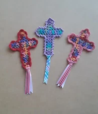 Cross Bookmark Crochet 5.5" - Gift - Handmade USA - Free  Shipping 