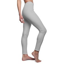 Light Gray - Women's Cut  Sew Casual Leggings AOP 