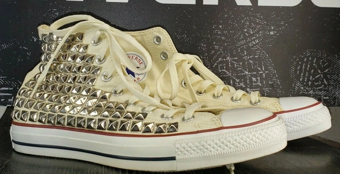 Converse blanche deals et argent