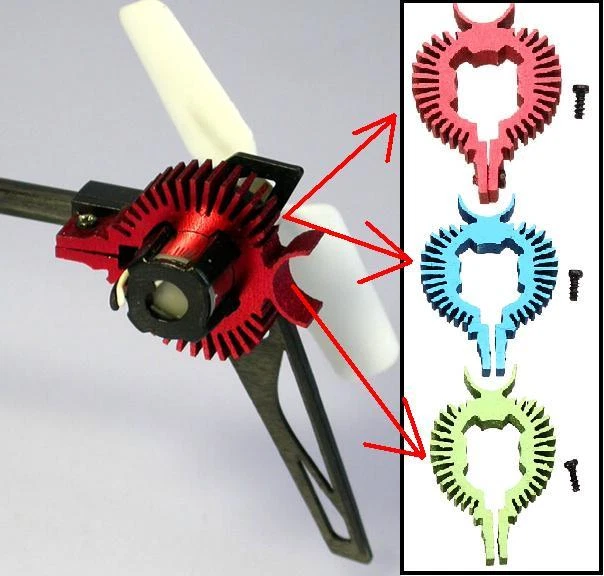 RC Helicóptero Motor Trasero Enfriador Calor Lavabo Mejora Modificación Wltoys - Imagen 3 de 3