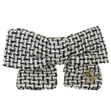 Chanel Hair Clip Bow Hairpin Barrette White 14C 124918