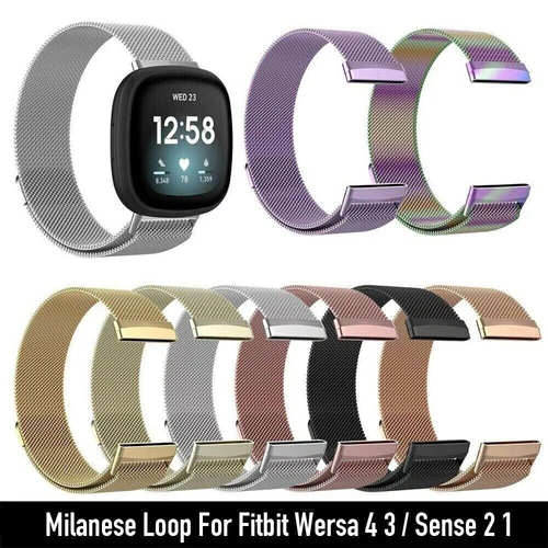 For Fitbit Versa 4 3 Sense 2 1 Stainless Steel Mesh Band Strap Milanese Loop