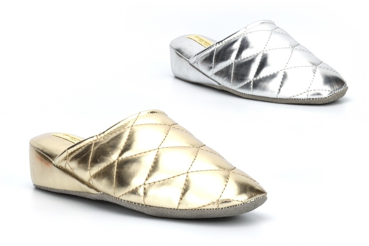 PANTOFOLA D’ORO Dunlop Ciabatte Donna Zeppa Tacco Pantofole Lucido Glitter Donna Mule Pantofole