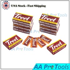 100 Treet Carbon Steel Double Edge DE Razor Blades
