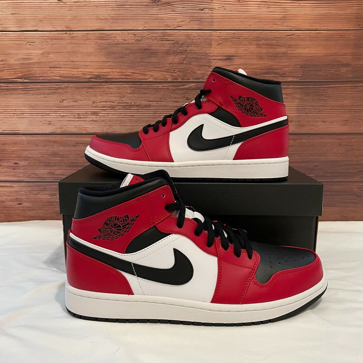 NIKE JORDAN 1 MID CHICAGO BLACK TOE 23cm