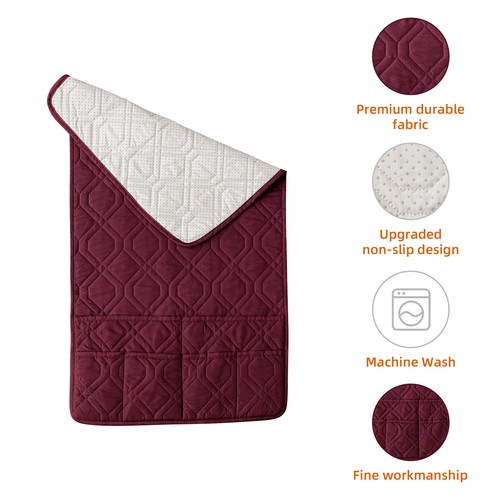 Kit de 3 piezas de funda de sofá acolchada impermeable con fundas de reposabrazos de bolsillo lateral - Imagen 45 de 75