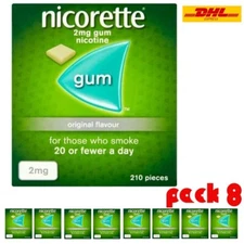 Nicorette Original 2Mg Gum 210's—New Pack OF 8 Expiry 2027 