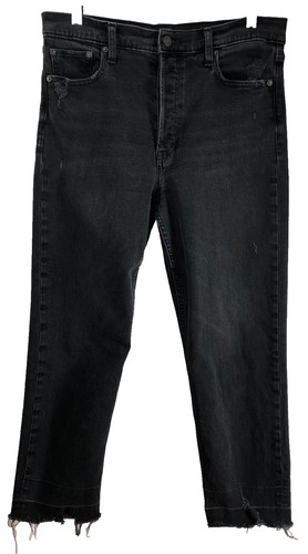 Gap Jeans Cheeky Straight High Rise Absolute Black Women Size 31/12R - 31"W 25"L