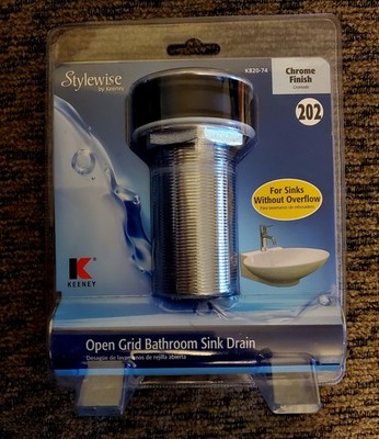 1-1/4 In. Chrome-plated Brass Universal Open Grid Bathroom Sink Drain Stylewise