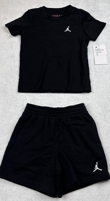 Jordan Boys 2 Piece Short Set 4T Black Jumpman Athletic Outfit NWT