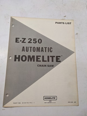 #ad HOMELITE ILLUSTRATED PARTS LIST BOOK CATALOG MANUAL CHAIN SAWS E Z 250 24478 $12.99