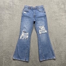 We The Free Jeans Womens 27 Medium Wash Distressed High Rise Flare Free people