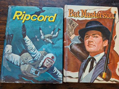 2 Whitman Bks Bat Masterson - Whitman Publishing 1960 #1550 & Ripcord 1962 HC