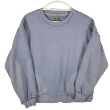 FP Movement Free People Metti Crew Sweatshirt Blue Purple XS Exposed Seam Pocket