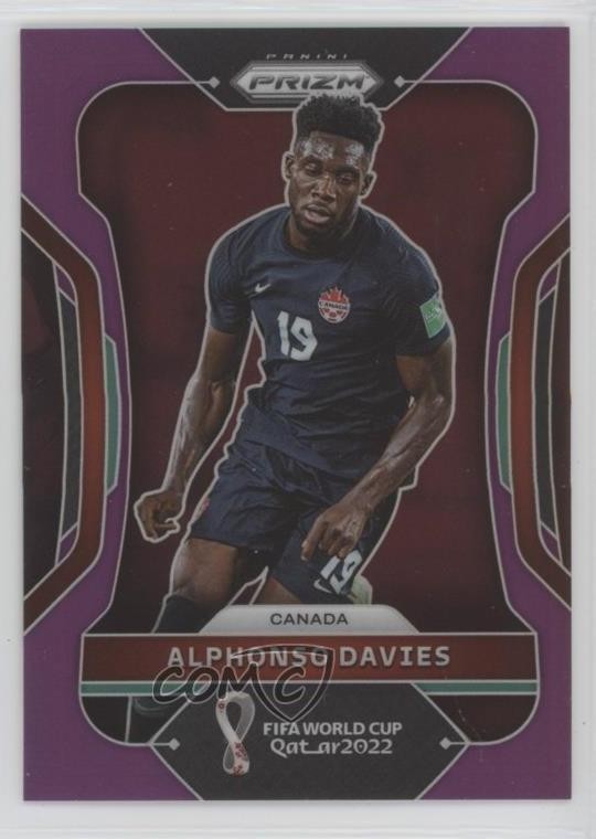2022 Panini Prizm World Cup Qatar Purple Prizm 133/199 Alphonso Davies #46 10yl