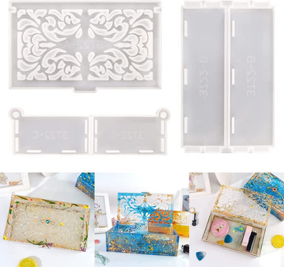Epoxy Resin Mold for Domino Box, Large Rectangle Silicone Casting Mold with Lid