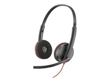 Poly Blackwire 3220 USB-A Noise Cancelling On-Ear Computer Headset, Black,
