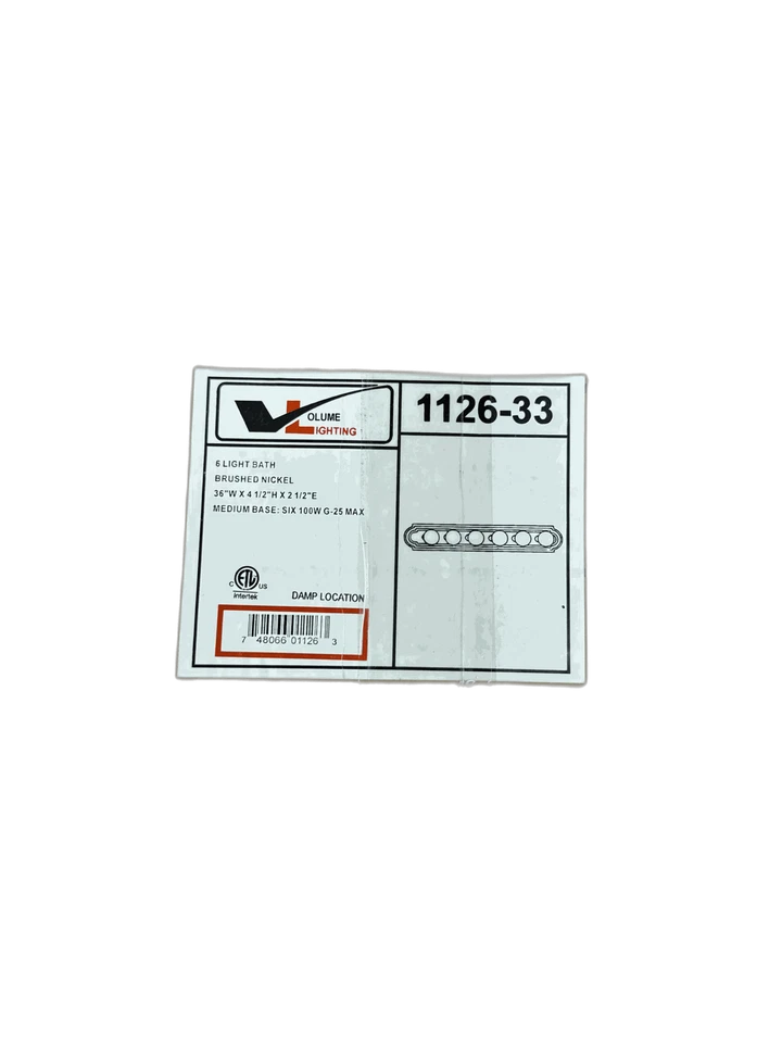 Luz de baño o tocador de níquel cepillado de 6 luces de iluminación de volumen Foto 3 de 3