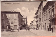 POSTCARD ASCOLI PICENO TRAVELLED CITY 1933 PIAZZA HERRINGO ANIMATED BEAUTIFUL
