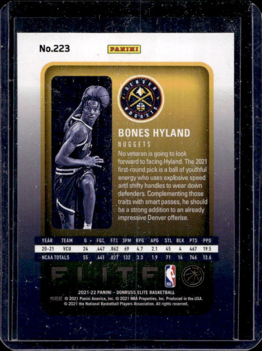 2021-22 Panini Donruss Elite Bones Hyland RC Purple Rookie #/49