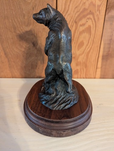 Grizzlybär Bronzeskulptur LeBlanc 1991 nummeriert 134/200 Bund Patrone - Bild 3 von 13