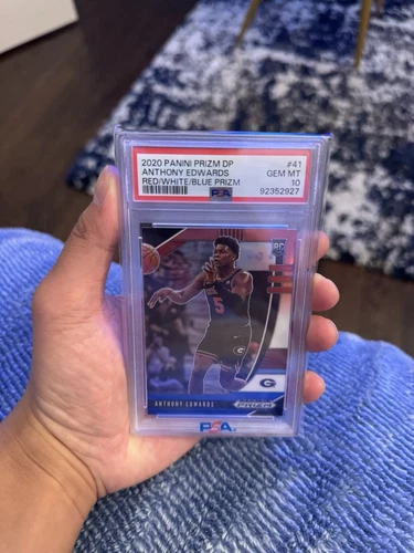 2020 Panini Prizm DP Anthony Edwards Red White Blue RC PSA 10 Gem Georgia Wolves