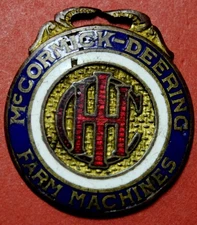 IH McCormick Deering Porcelain Burton Cash Merchant Byers CO Watch Fob Shl1A6-32