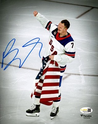 Brady Tkachuk Autographed Team USA Hockey 2026 Olympics 8x10 Photo - JSA